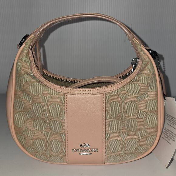 Coach Carmen Mini Crossbody in Signature Jacquard Faded Blush Top Handle  NEW - Picture 13 of 13